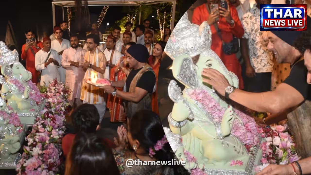गणपति विसर्जन: सलमान खान ने परिवार के साथ की आरती, वायरल हुईं तस्वीरें
